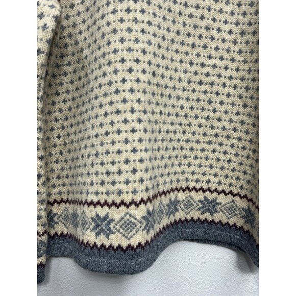 Vintage Susan Bristol 100% Wool Cardigan Sweater Size Medium Nordic Fair Isle - Picture 5 of 8